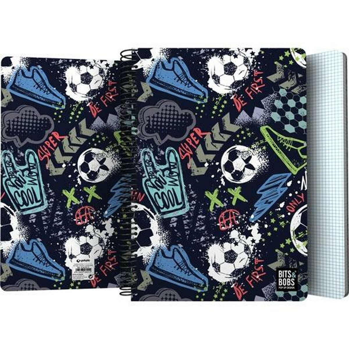 Cahier Spirale Bits & Bobs – Motif Football