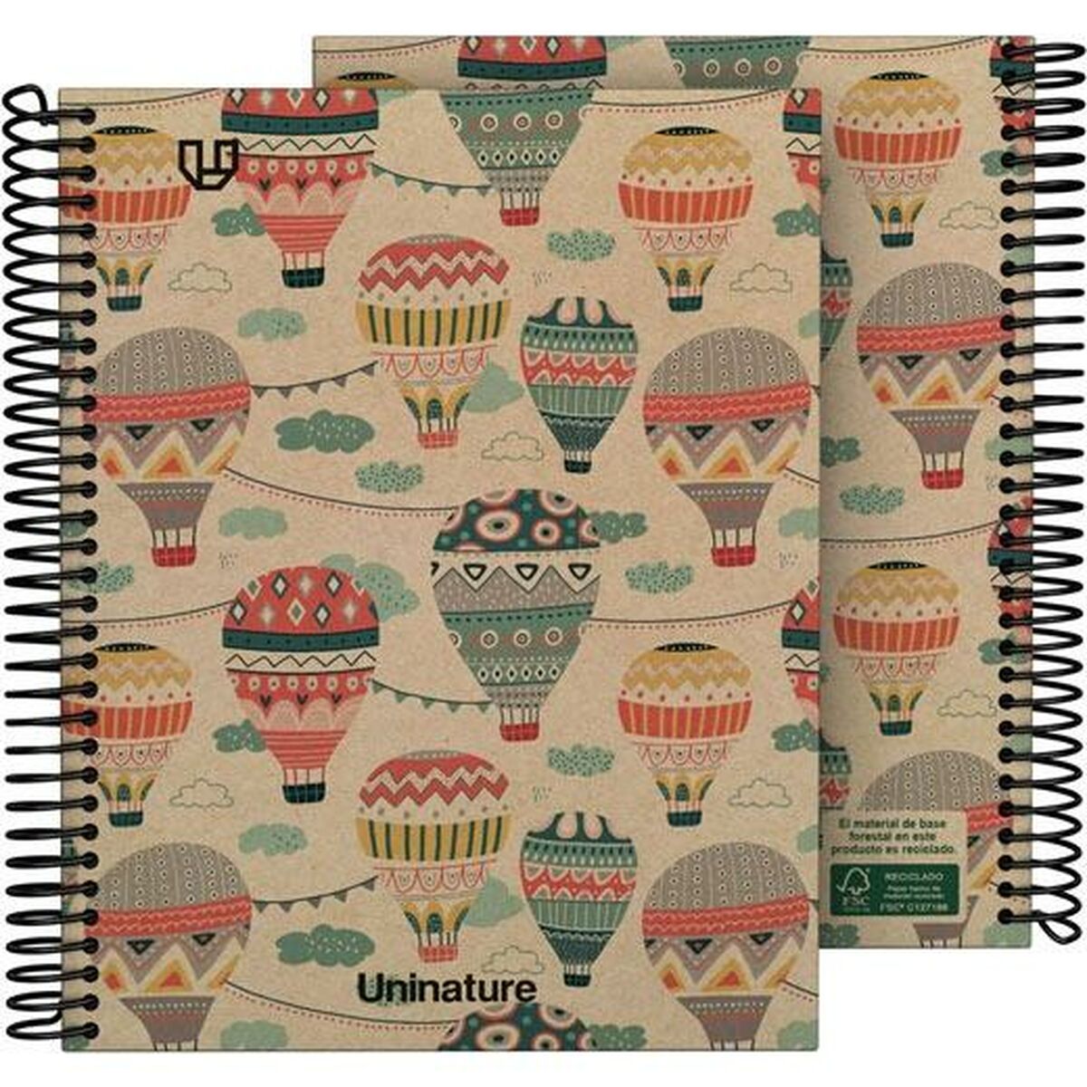 Cahier Spirale Uninature – Motif Montgolfières