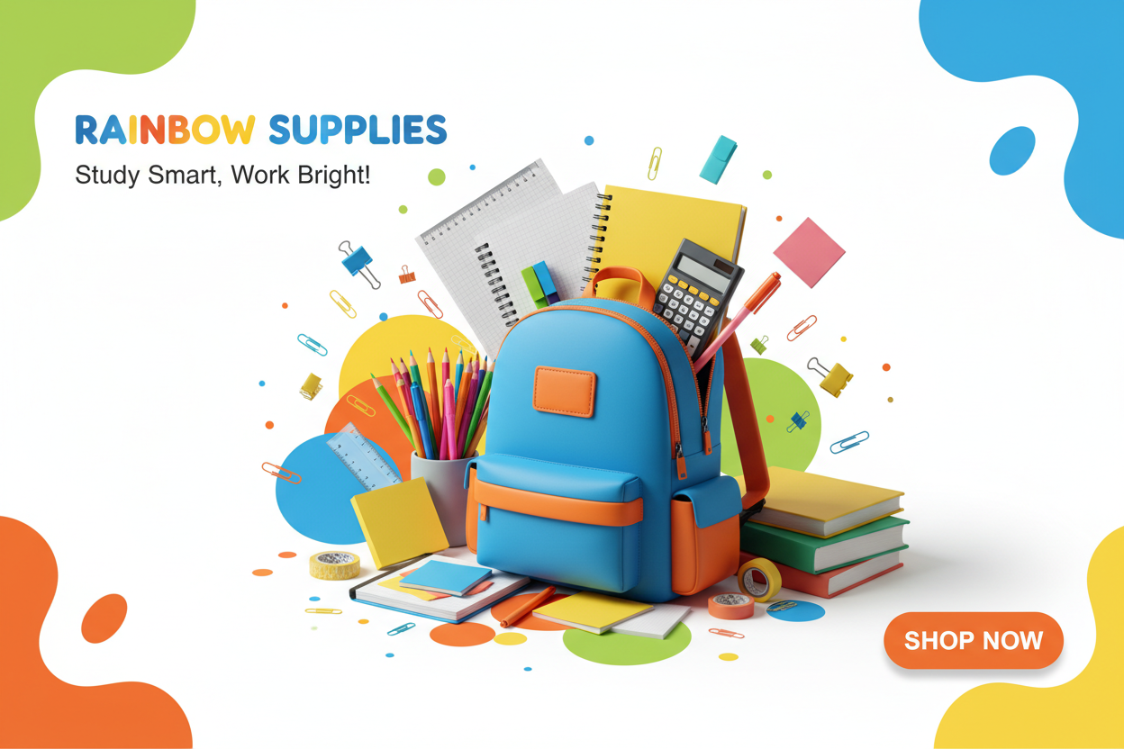 Bannière fournitures scolaires